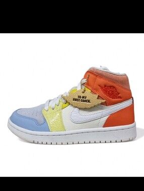 Nike Air Jordan 1 Mid To My First Coach Colourful Mid Top Sneakers Size 6.5